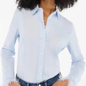 J. Crew Light Blue Feather Cuff Button-Down Shirt